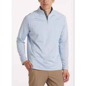 UNRL Interlock Quarter Zip Pullover Sky Blue Men’s Small Golf Performance Casual